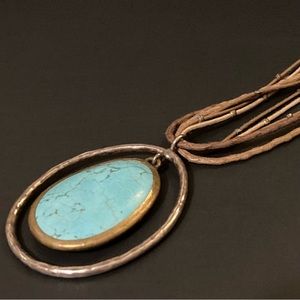 Silpada N1804 Sterling Double Halo Bronze Howlite Necklace